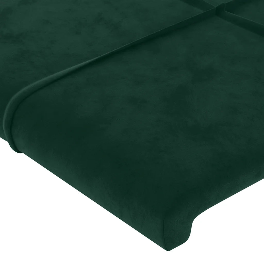 Testiera Verde Scuro 144x5x78/88 cm in Velluto 346057