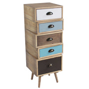 Cassettiera per soggiorno Industrial in Legno cm 40x36 5x81 - DENNY