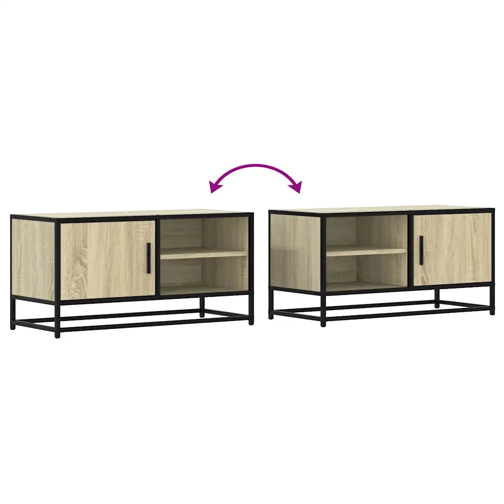 Mobile TV Rovere Sonoma 80x34,5x40 cm Legno Multistrato Metallo 848820