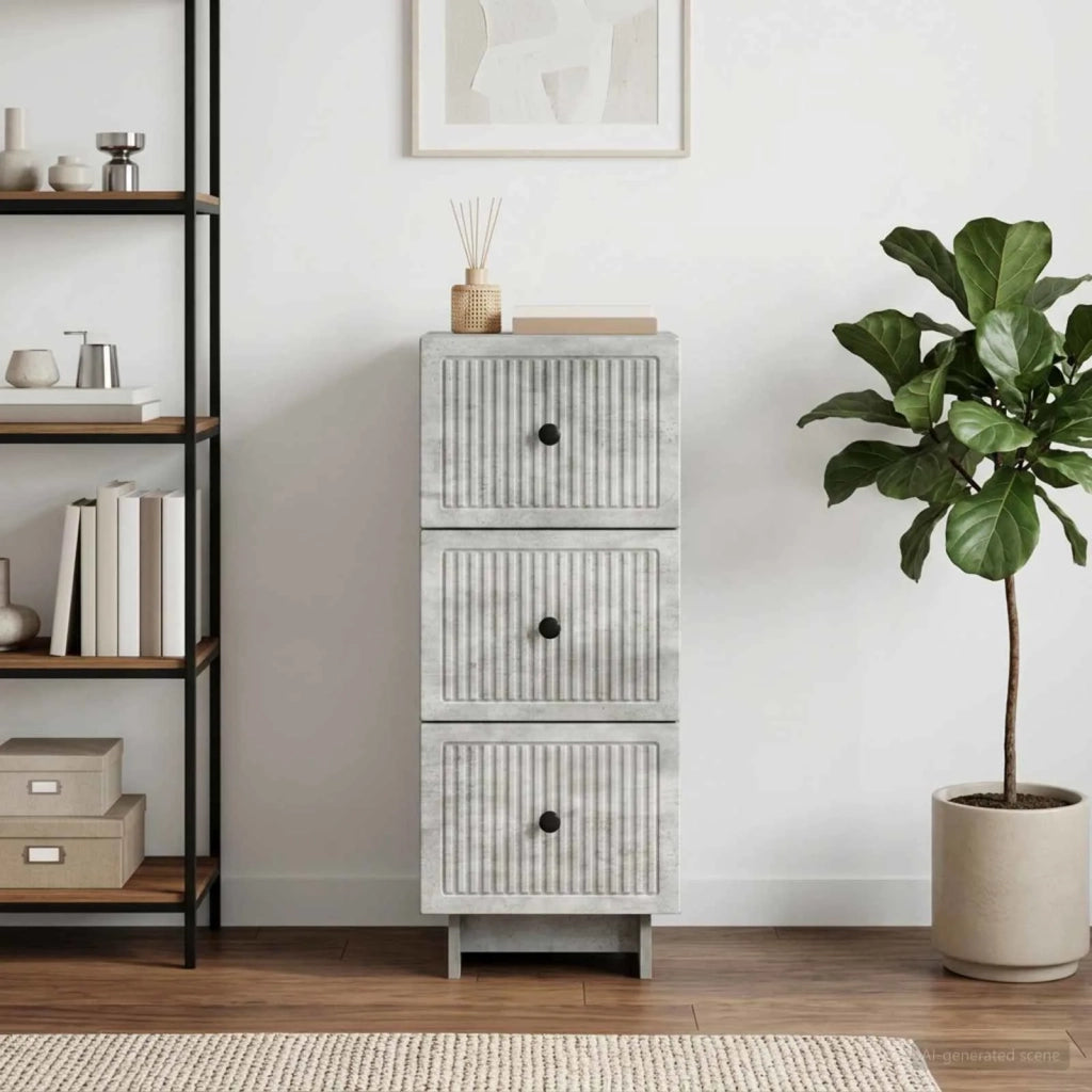 Mobile con Cassetti Grigio Cemento 33 x 34,5 x 90 cm 893928