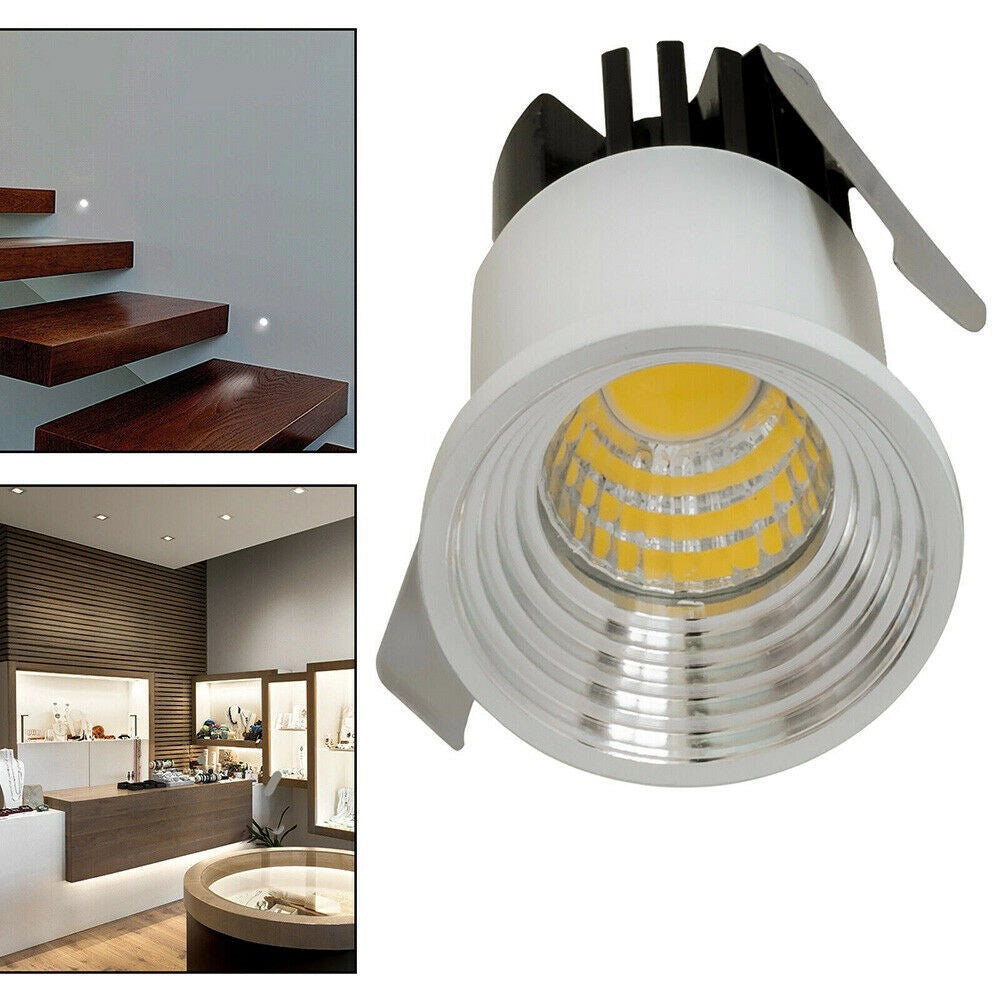 Trade Shop - Faretto Cob Incasso 3 W Mini Punto Luce Bordo Bianco Luce Calda Fredda Naturale -
