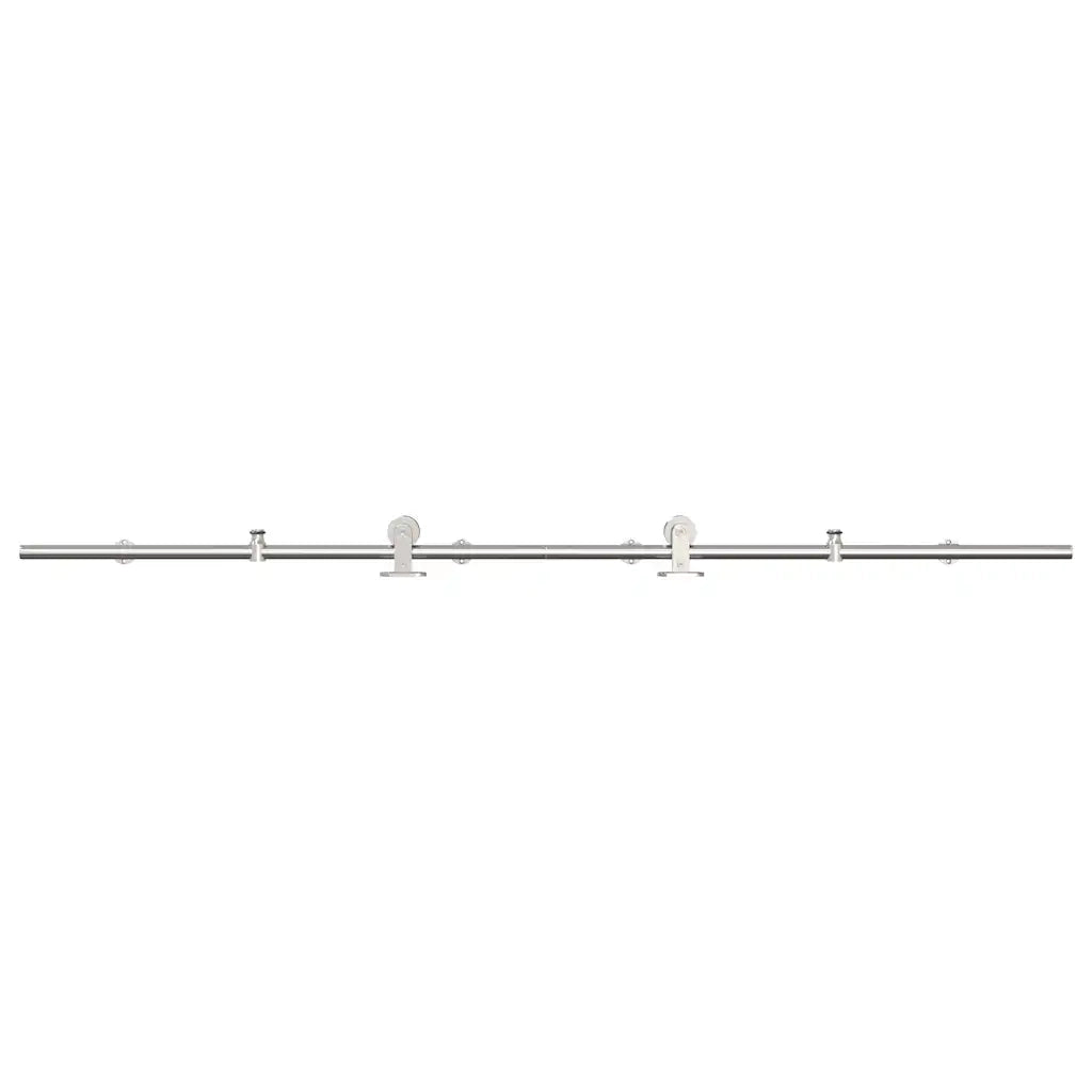 vidaXL Kit Binari Porta Scorrevole 200 cm Acciaio Inossidabile Argento
