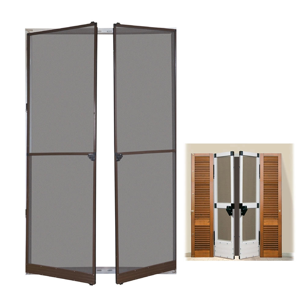 Zanzariera Priscilla per Porta a Doppio Battente Riducibile in Alluminio Colore: Marrone Ral 8017