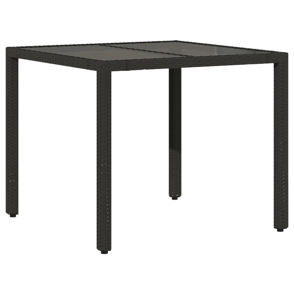 Set da Pranzo da Giardino 5 pz Nero con Cuscini in Polyrattan 3276864