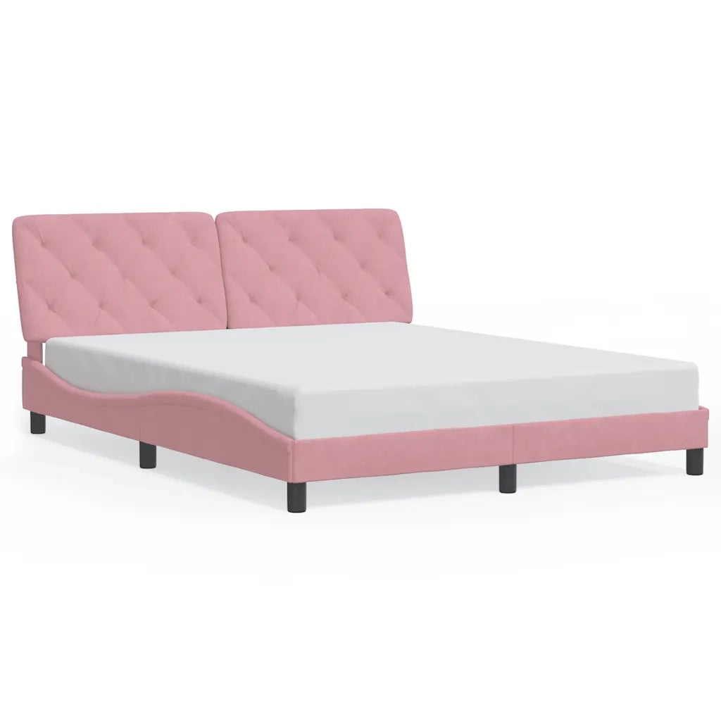 Giroletto senza Materasso Rosa 160x200 cm in Velluto