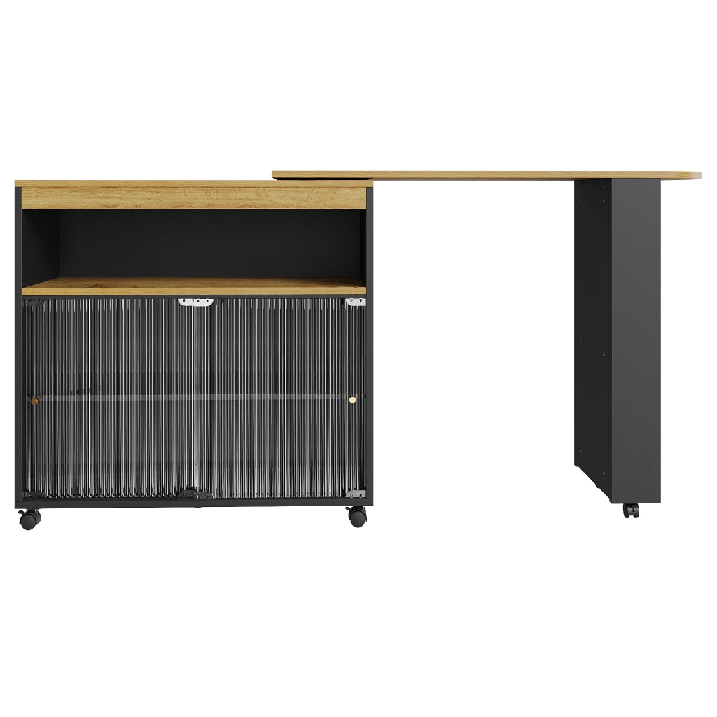 Tavolo Bar Allungabile con Vano ¨C MINIMAL ¨C Nero, 138-204x39x105 cm