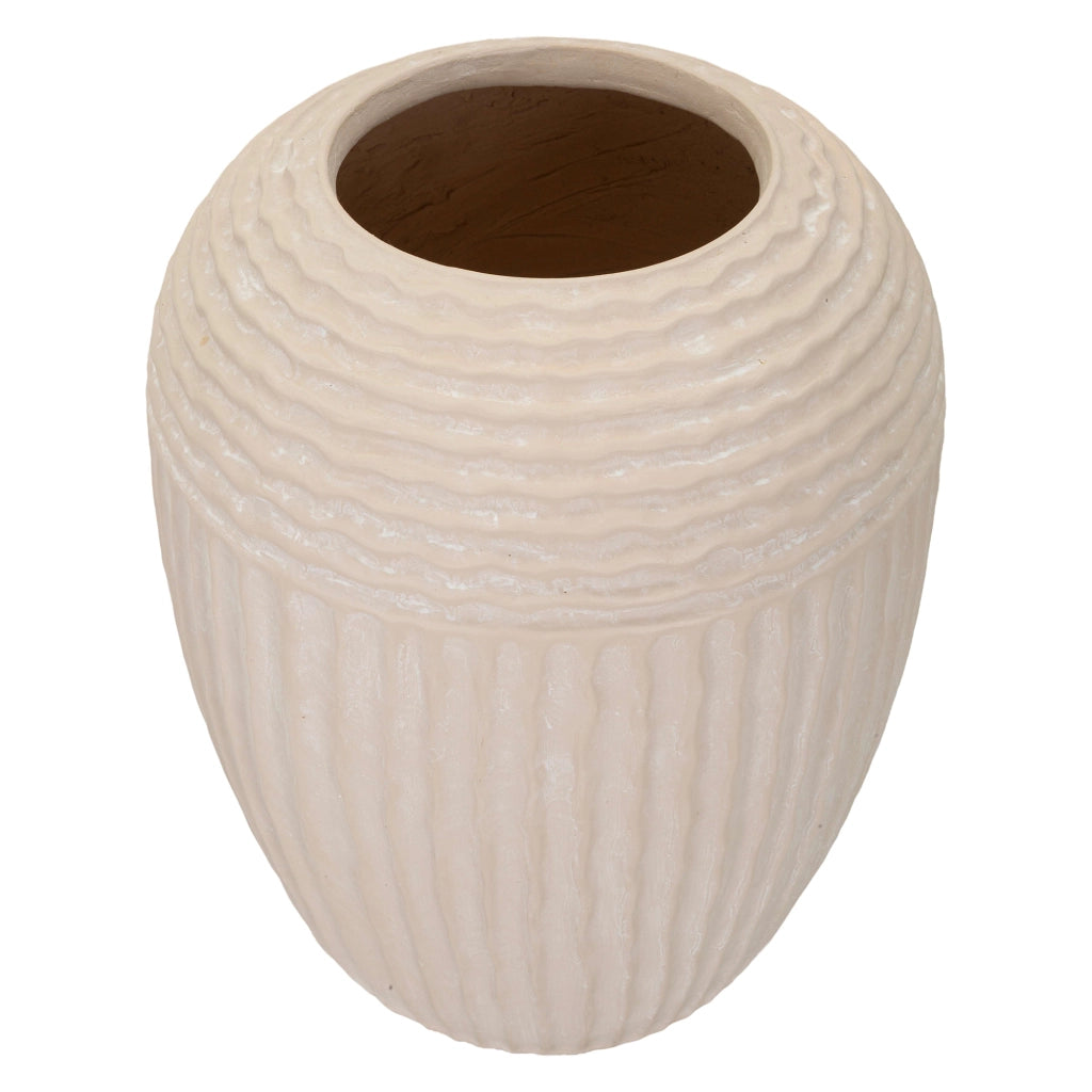 Famo, Vaso Texture Irregolare, Bianco Crema