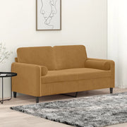 Divano a 2 Posti con Cuscini Marrone 140 cm in Velluto 3200888