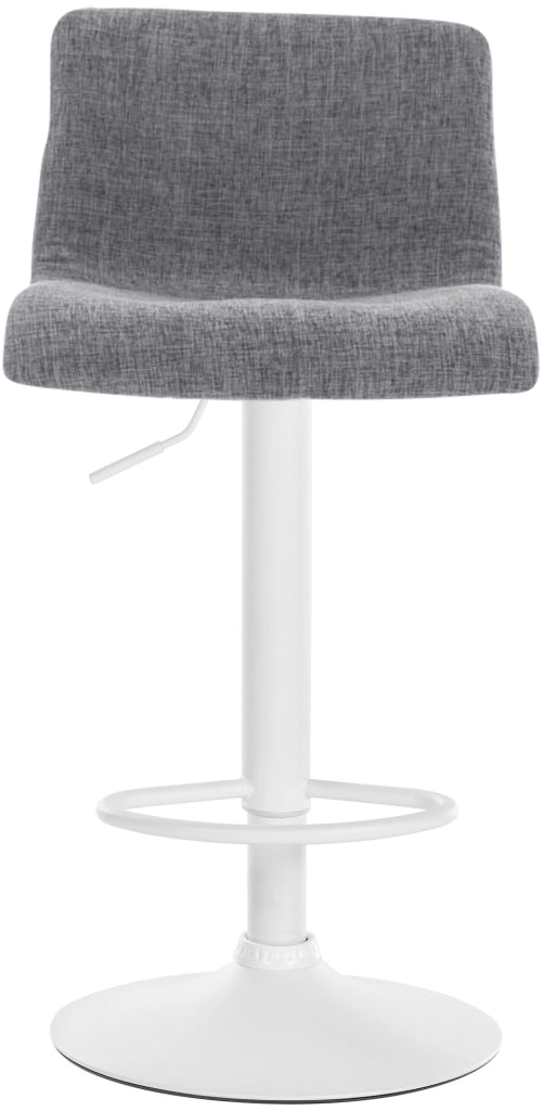 Sgabello HOVER in tessuto grigio chiaro,Metallo bianco opaco