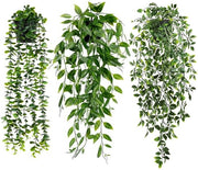 3 pezzi di piante artificiali da appendere, con vasi, piante artificiali pendenti, 63 cm foglie di eucalipto in un vaso, piante artificiali come vere per la decorazione della casa e del giardino