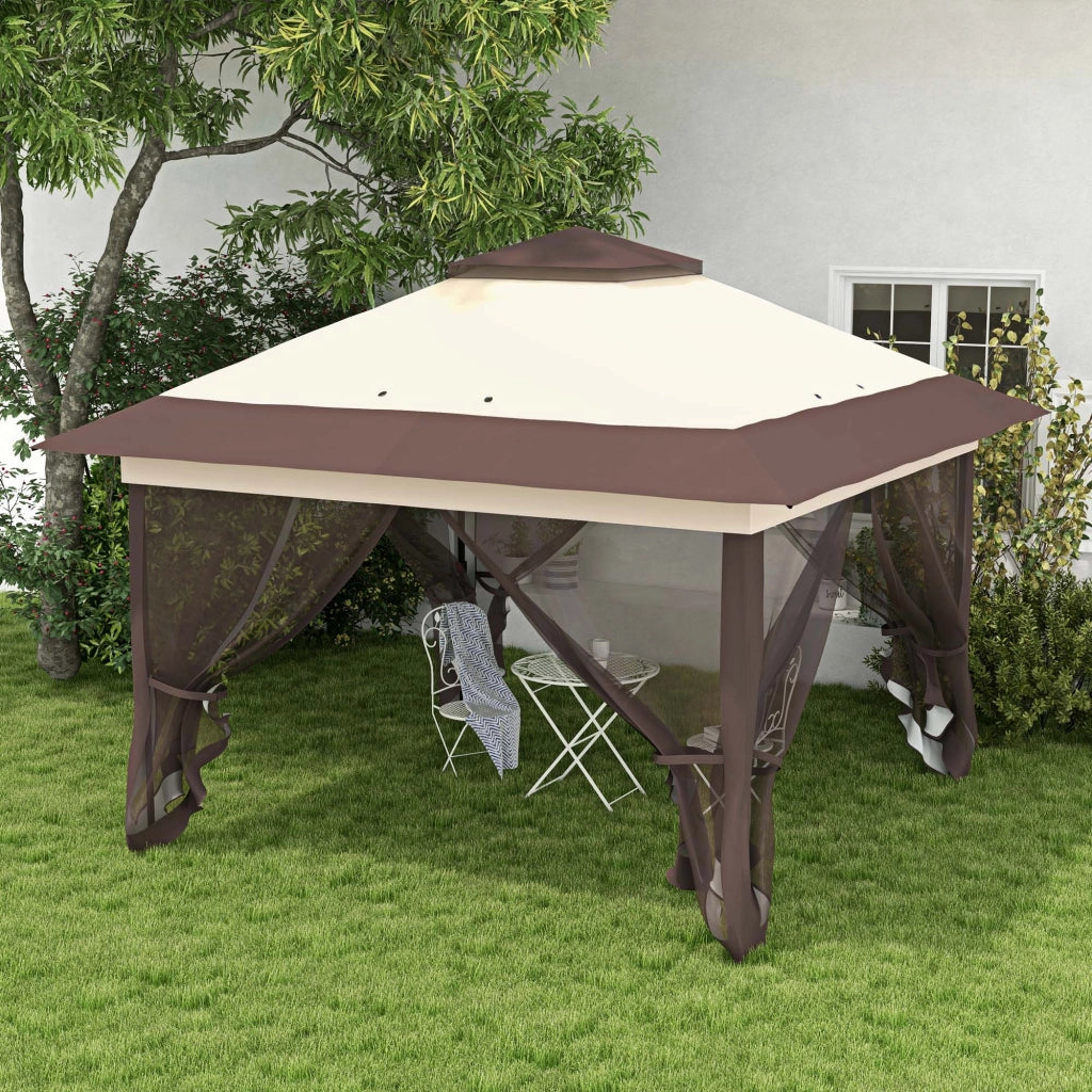 Tonnelle da Giardino Pieghevole Pop-Up ¨C zephmum ¨C Kaki Marrone con Zanzariere e Sacchetto Trasporto