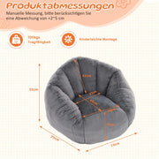PUFF SACCO in peluche, grigio, in poliestere