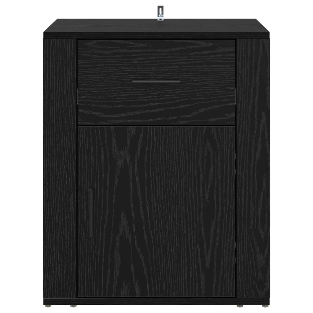 Armadio da Notte Rovere Nero 35 x 50 x 60 cm Legno multistrato 881071