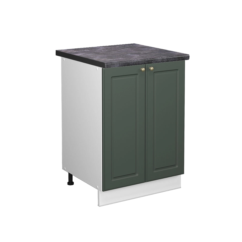 Mobiletto base cucina Fame-Line Verde-oro rustico/Bianco 60 cm, PL Antracite Vicco