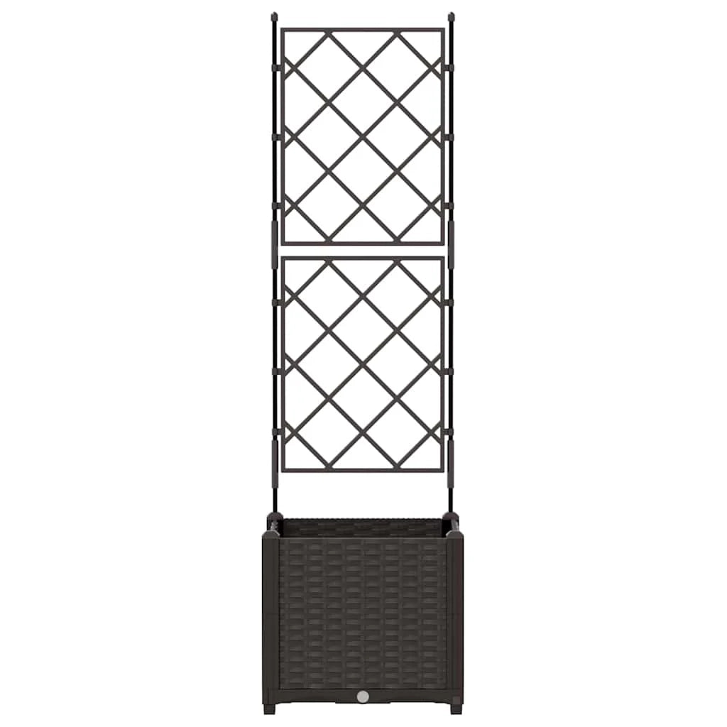 Fioriera da giardino moderna e minimalista 40 x 40 x 143 cm acciaio marrone 02_0058511
