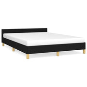 Letto matrimoniale | Letto per adulti | Giroletto senza Materasso Nero 140x190 cm in Tessuto