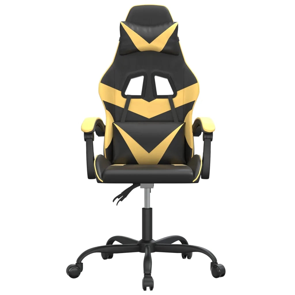 Sedia da Gaming Girevole Nera e Oro in Similpelle cod mxl 64500