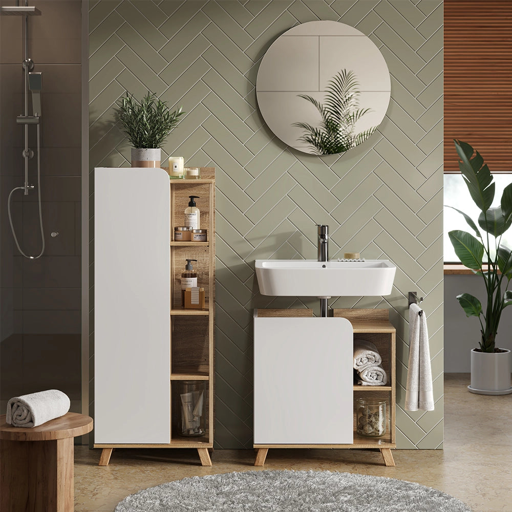 Vicco Set di mobili da bagno Sonoma/Bianco 3 parti