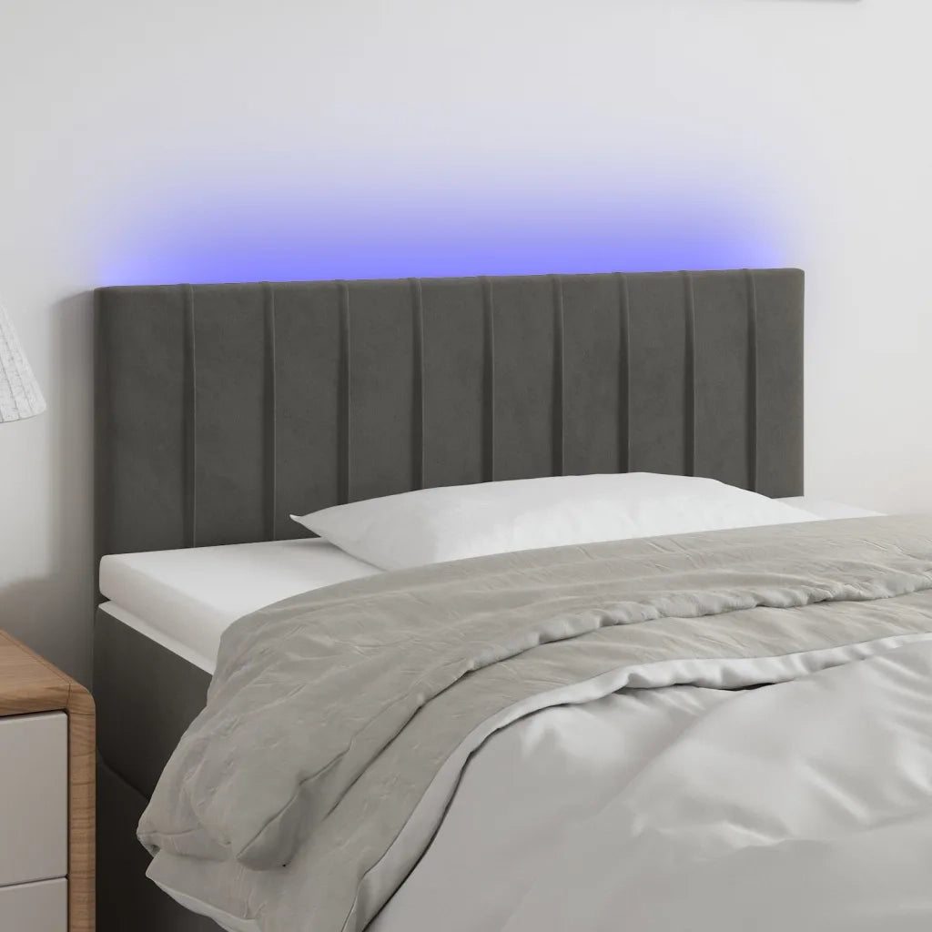 Testiera | Testata a LED Grigio Scuro 90x5x78/88 cm in Similpelle