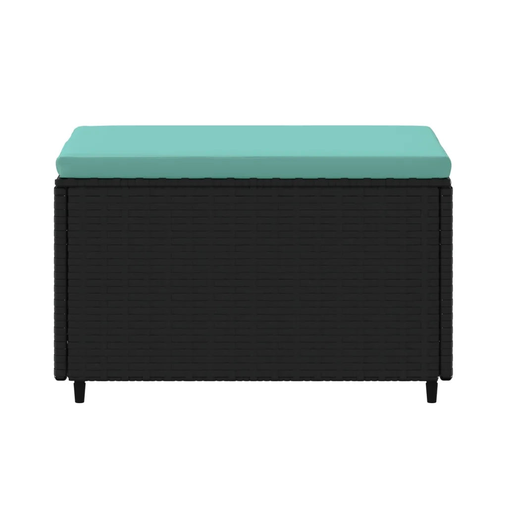 Poggiapiedi da Giardino con Cuscini in Polyrattan Nero CFW6118003