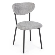 Set di 2 Sedie Imbottite in Tessuto Bouclé con Gambe in Acciaio - BEATRICE