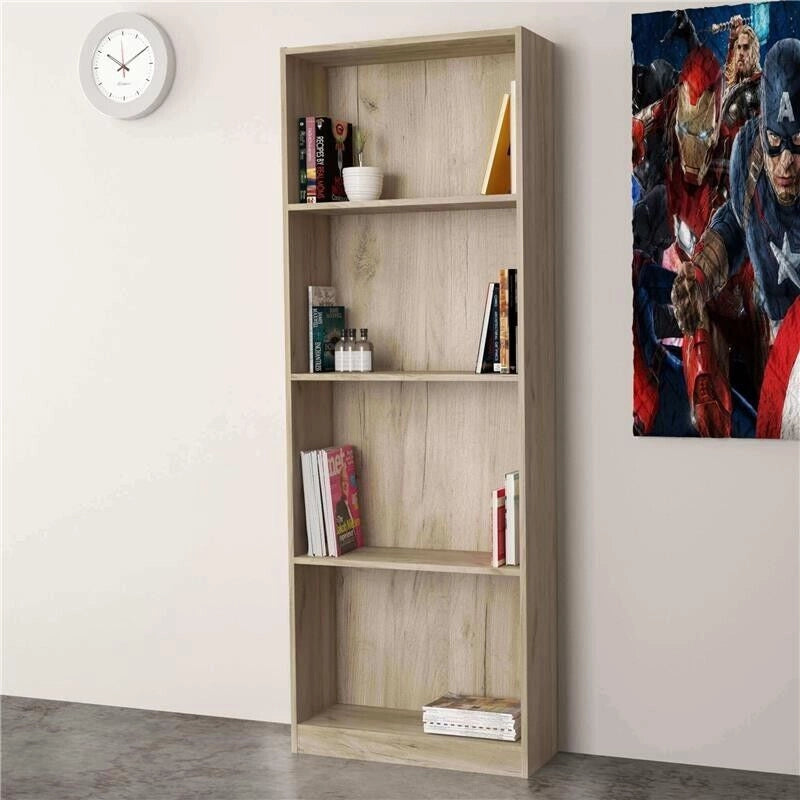 LIBRERIA LINE CON 4 RIPIANI IN DESIGN MODERNO OLMO