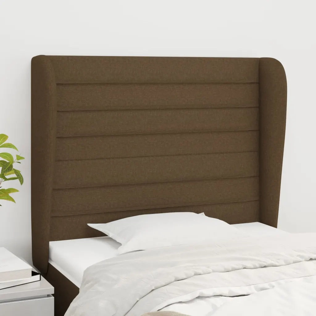 Testiera ad Orecchio Marrone Scuro 103x23x118/128 cm in Tessuto 3118089