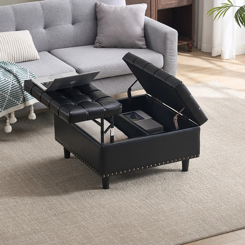 Panca-Xylo-Quadrata con spazio nero PU salotto