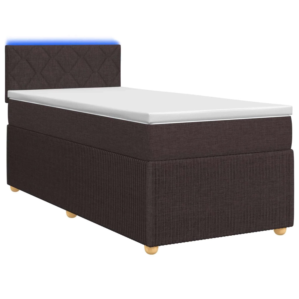 Letto box spring con materasso Marrone Scuro 90 x 200 cm 3452851