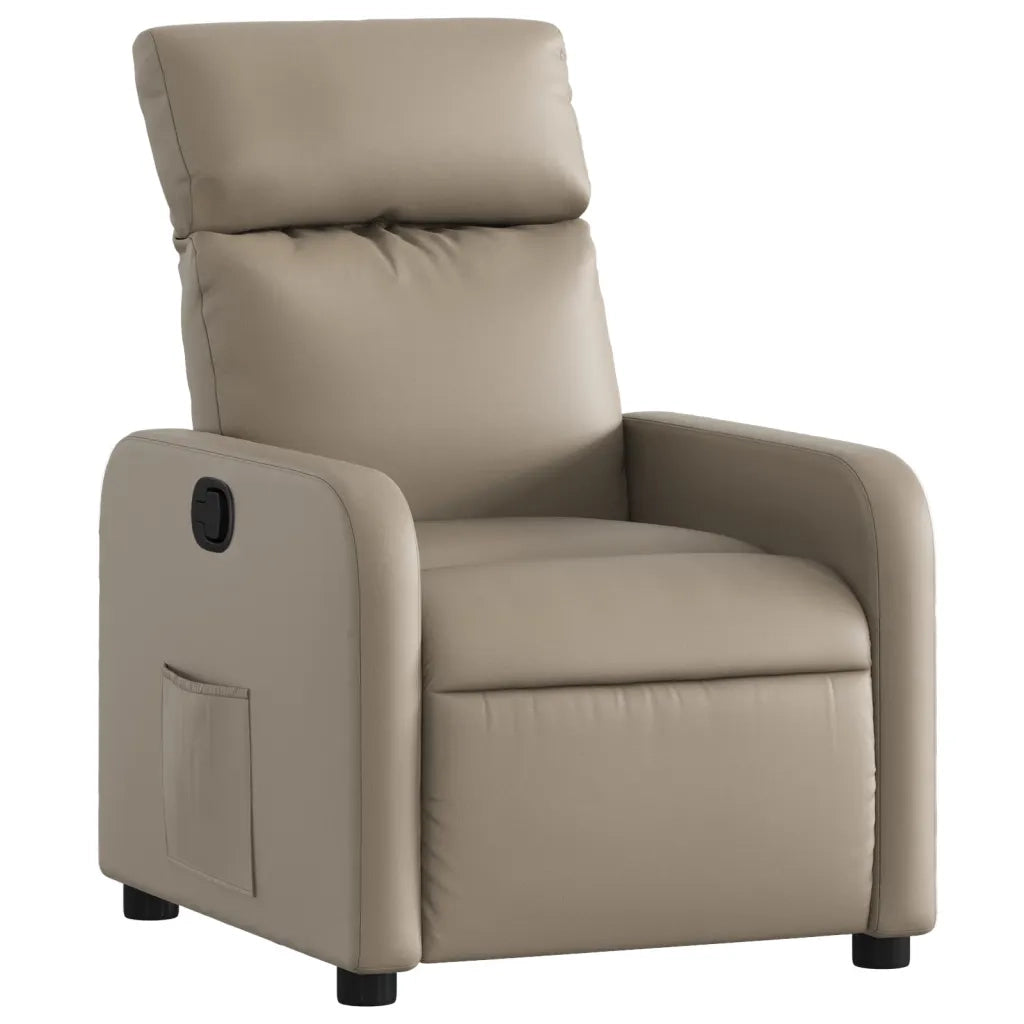Poltrona | Sedia Relax Reclinabile Cappuccino in Similpelle