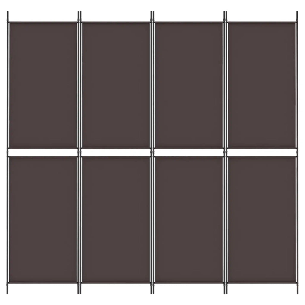 Divisorio a 4 Pannelli Marrone 200x200 cm in Tessuto 350231