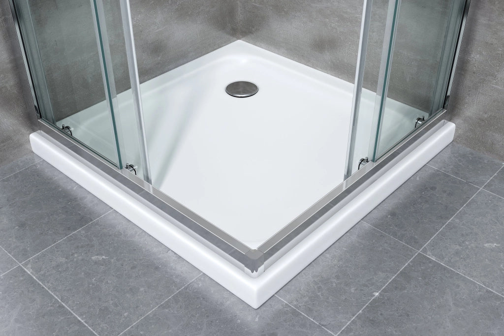 Box doccia 6 mm angolare quadrato profilo cromo reversibile H.190 90x90