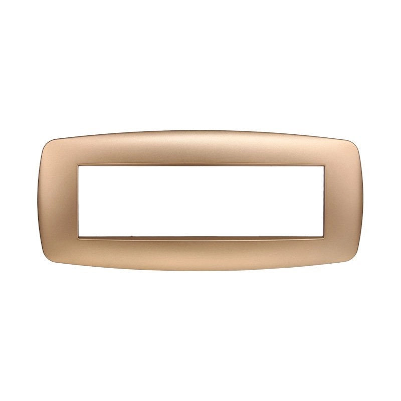Placca Slim Serie Space 7P Colore Oro Compatibile Con Bticino Living Light