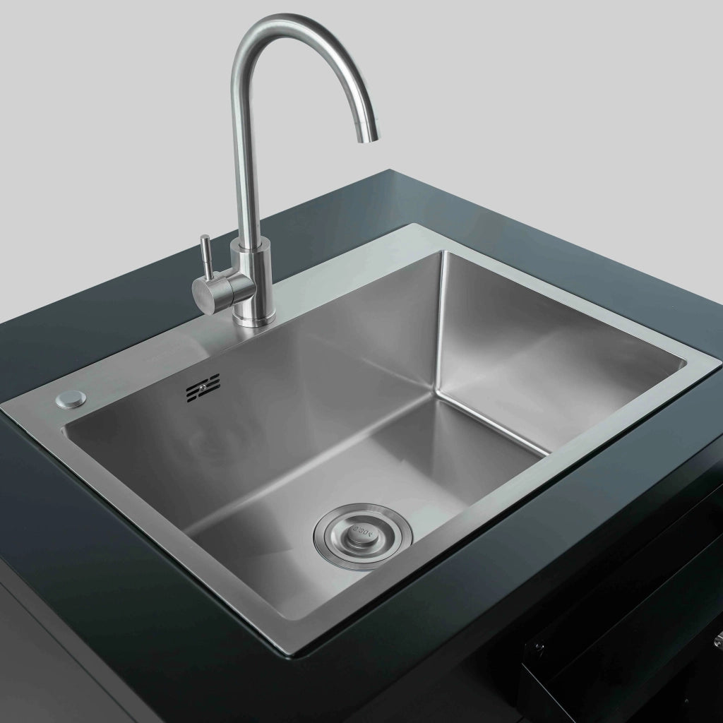 Cucina da esterno a 3 pezzi con lavello