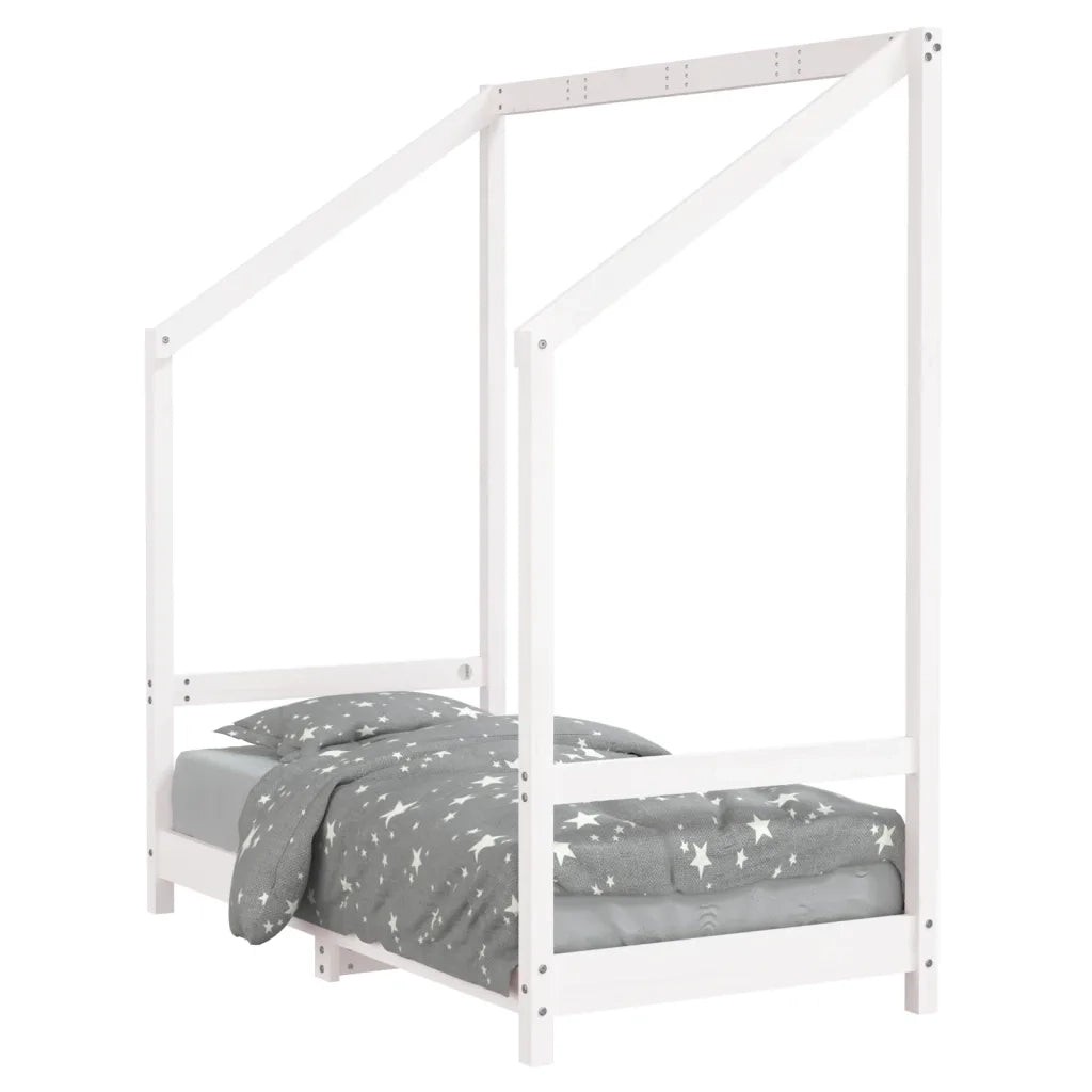 Giroletto per Bambini-Struttura Letto Bambini Bianco 70x140cm in Legno Massello di Pino 395654