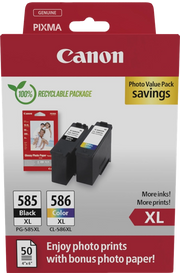 Canon PG-585XL/CL-586 PVP cartuccia d'inchiostro 2 pz Originale Resa elevata (XL) Nero, Ciano, Magenta, Giallo