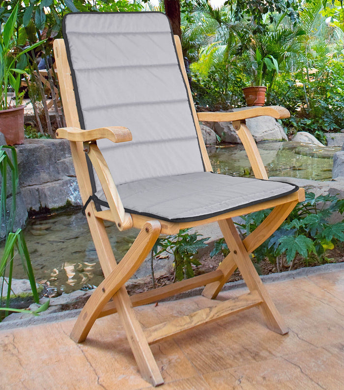 AIO FACTORY Cuscino per sedia da giardino trapuntato 50x50x80 cm impermeabile grigio scuro