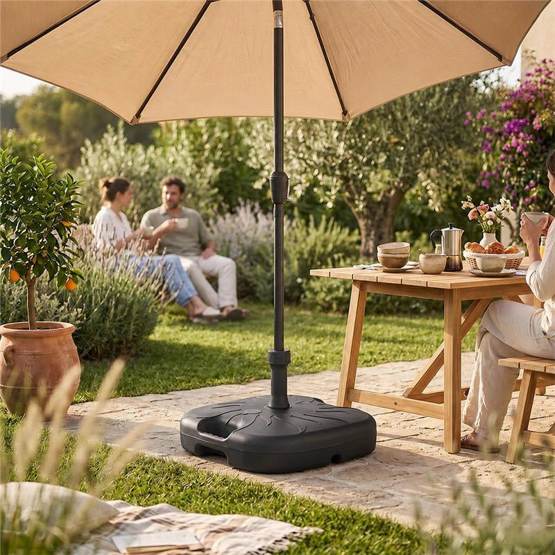 SUPPORTO BASE OMBRELLONE DA GIADINO IN PP 45 X 45 X 16 CM COLORE ANTRACITE - 18L