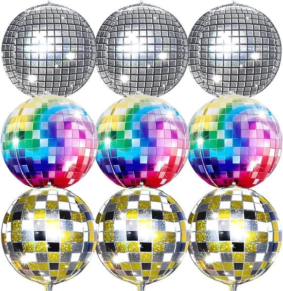 Decorazioni di Festa 4D palloncini a disco per compleanni palloncini in pellicola di elio palloncini metallici dorati e argentati per compleanni e feste di ballo e matrimoni accessori per feste degli anni '70