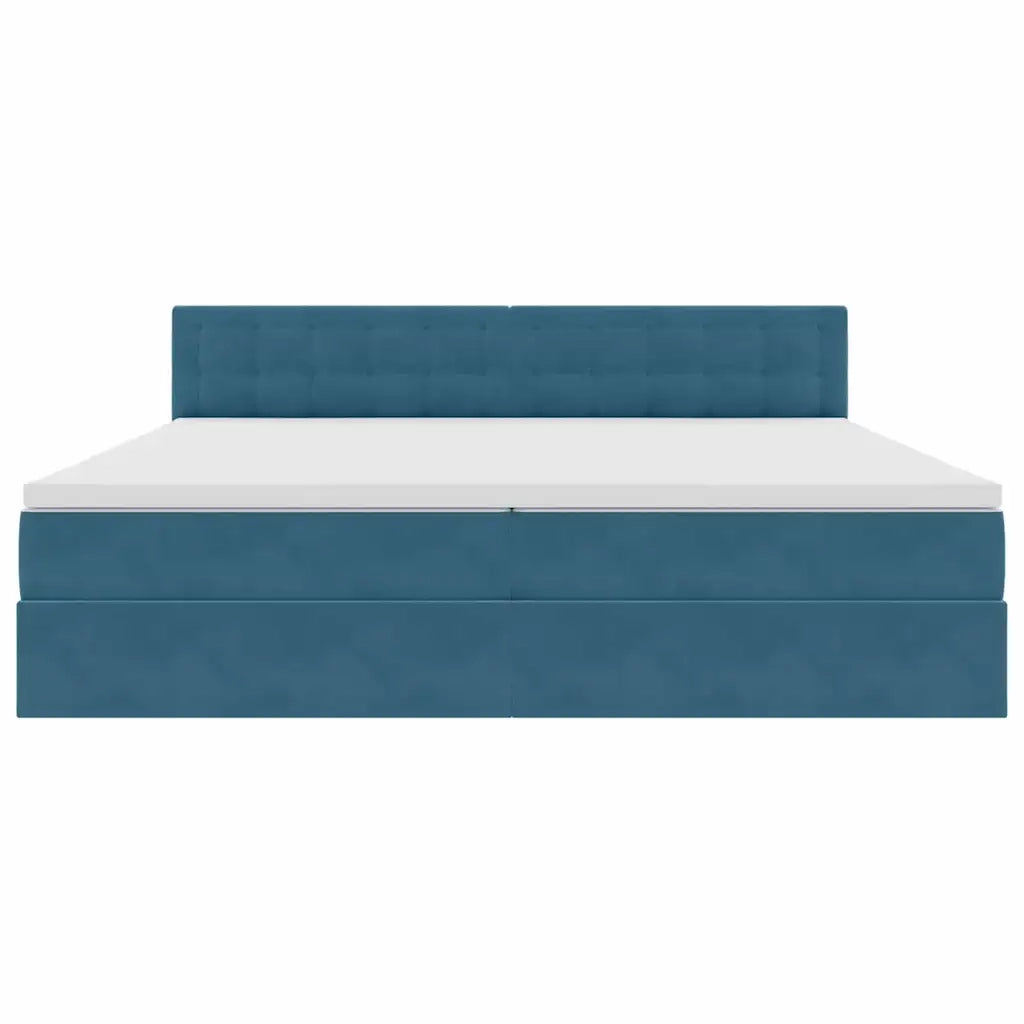 Letto con contenitore LED e materasso Blu Scuro 200 x 200 cm