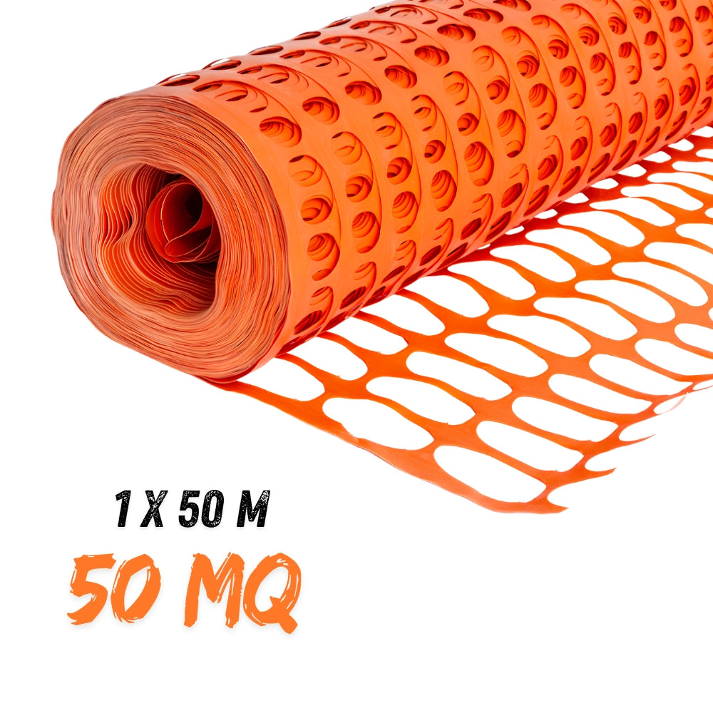 Fortunato rete in pvc per recinzione colore arancione rotolo 1 x 50 m