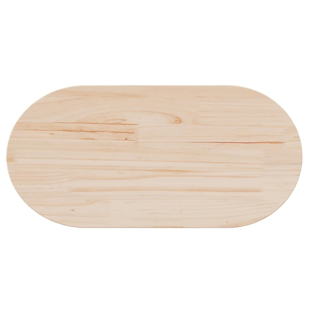 Piano del tavolo 70x35x2,5 cm in legno massello di pino ovale 824345