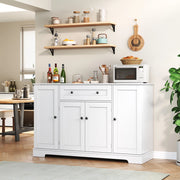Credenza da cucina bianca in MDF con cassetto e ripiani