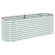 Fioriere | Cassetta per fiori | Letto Rialzato Giardino 240x80x81 cm in Acciaio Zincato Argento