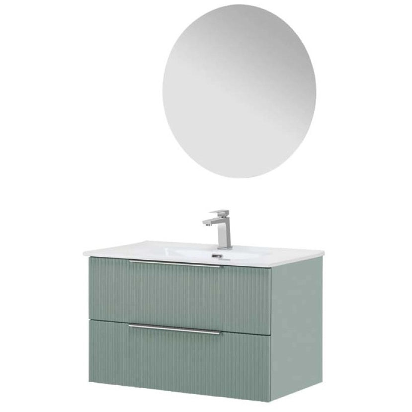 MOBILE BAGNO BURANO 80CM VERDE CANNETTATO