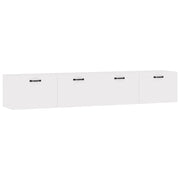 Armadietto a Muro | Mobili Parete 2 pz Bianco 100x36,5x35 cm in Legno Multistrato