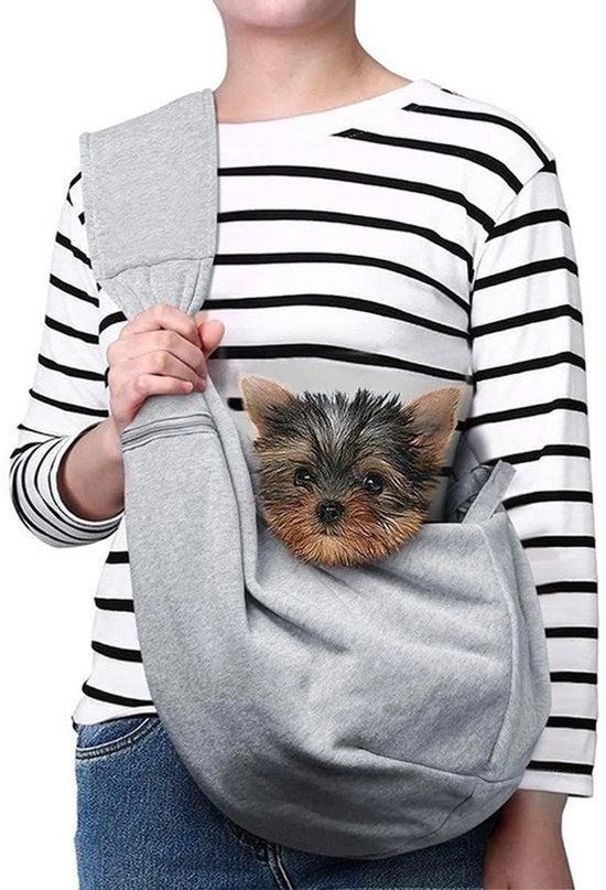 Porta cane per cani piccoli – con taselli e spalline regolabili – adatto a animali domestici dai 1,4 ai 4,5 kg (grigio)