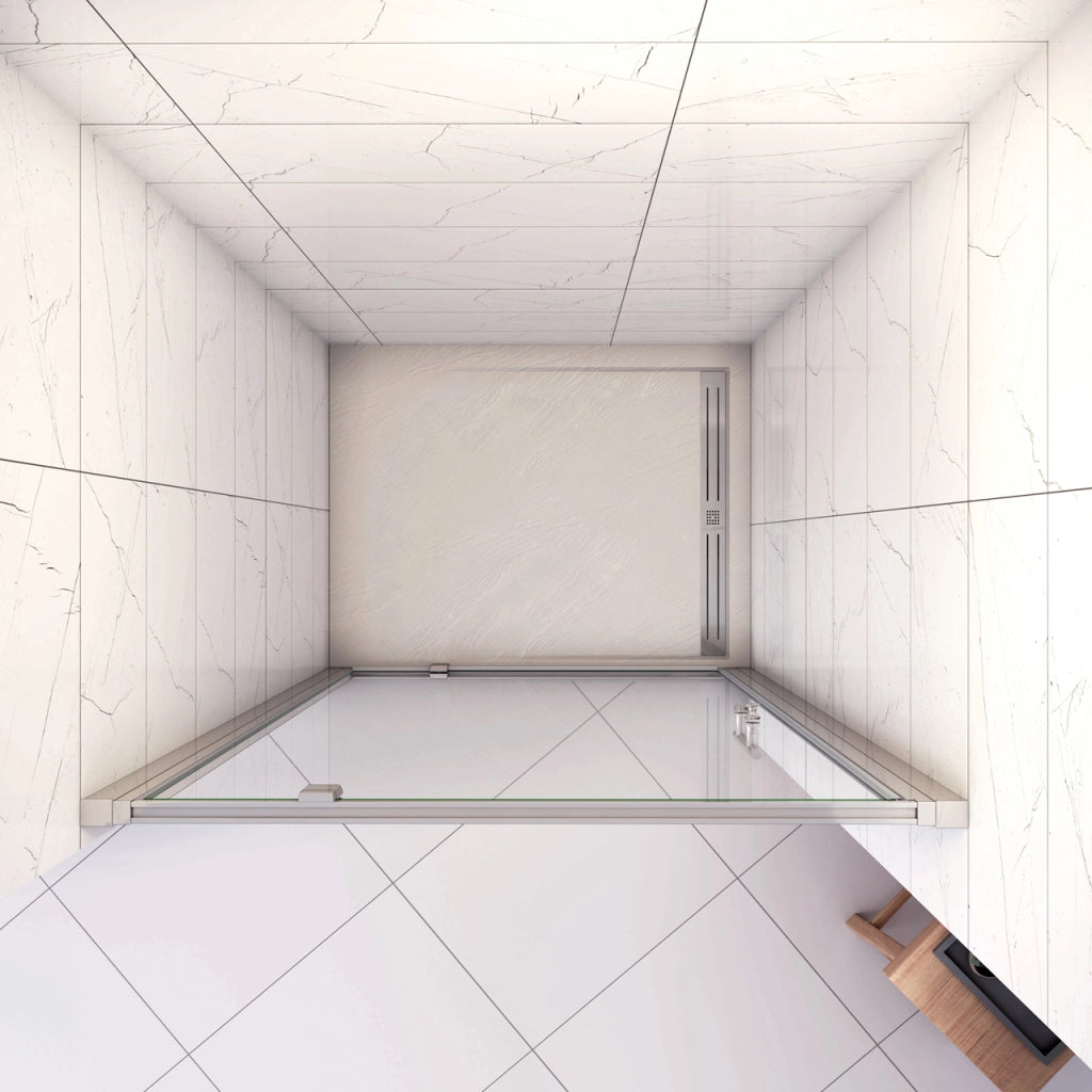 185 cm Box Doccia per Nicchia Porta Girevole Battente Vetro Temperato 5 mm Trasparente  Profili Cromati Lucidi Misura 76 cm