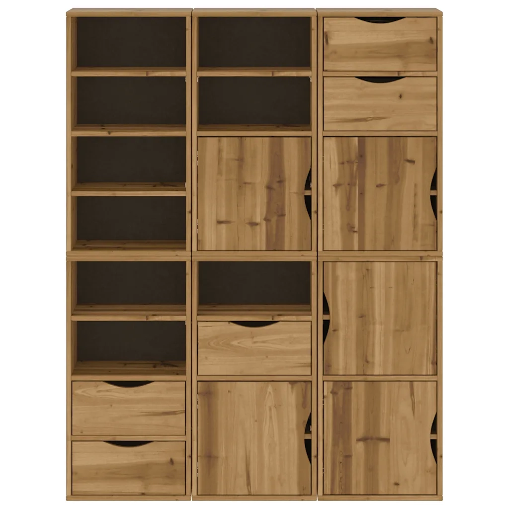 Armadietti Laterali 6 pz ODDA 40x24x79 cm Legno Massello Pino 3365354