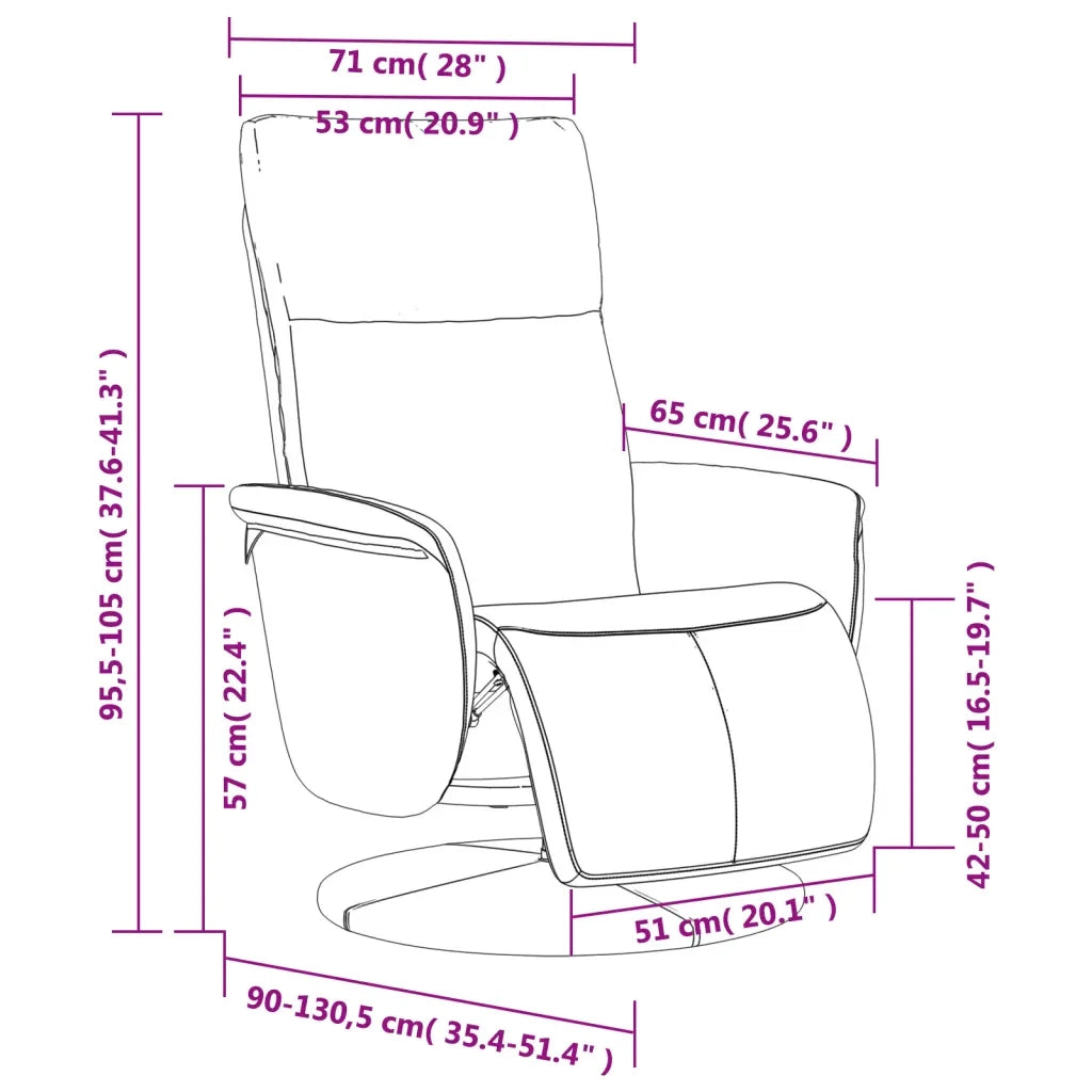 Poltrona Reclinabile con Poggiapiedi Crema in Similpelle 356545
